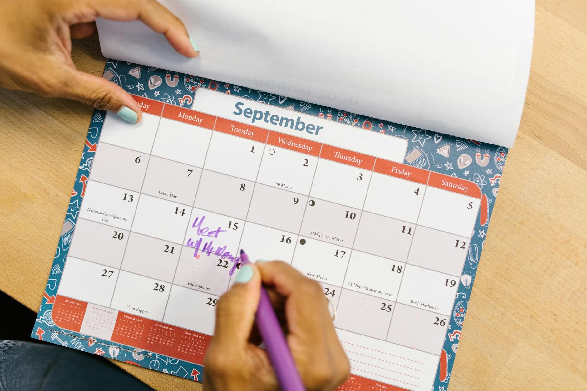 Dental office calendar