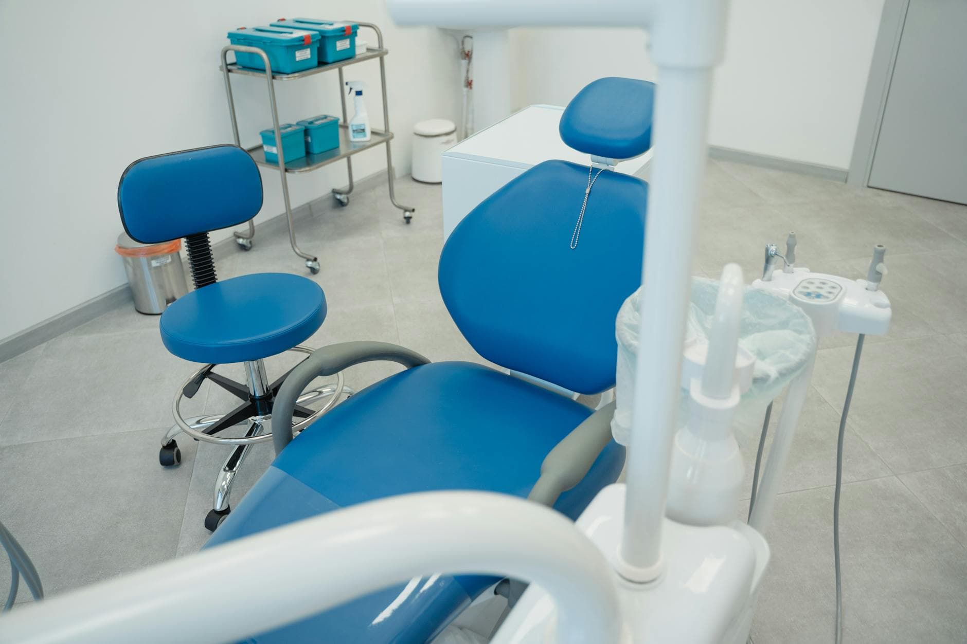 Modern dental chair in a clean office