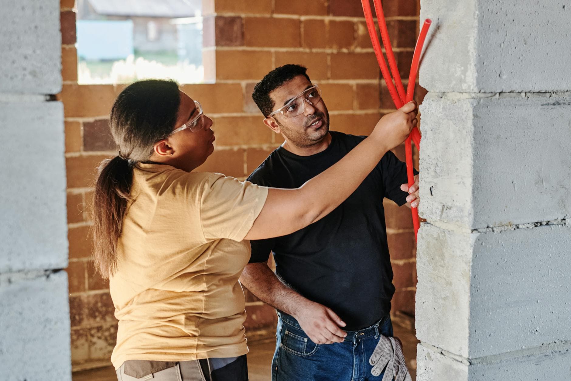 Residential wiring during inspection