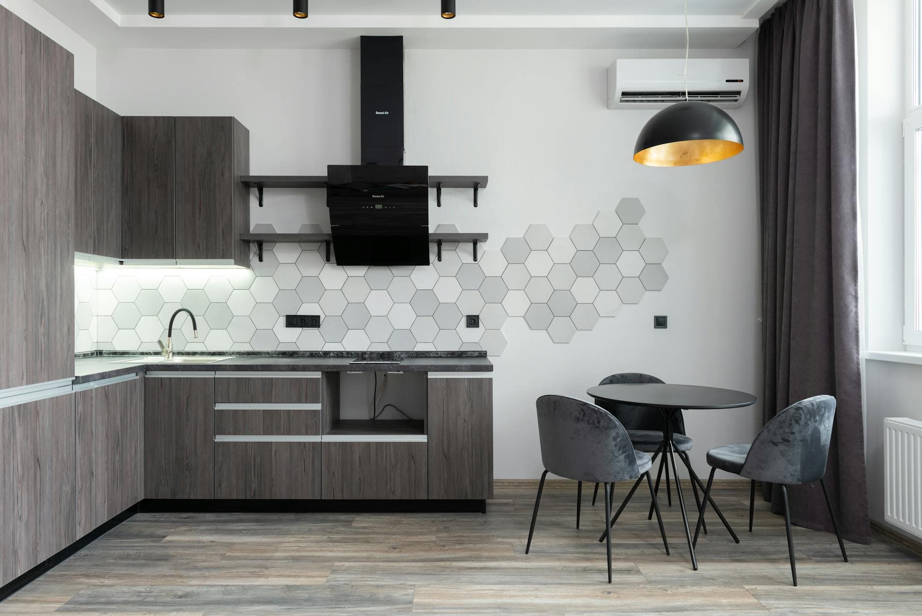 Heat pump outdoor unit modern home
