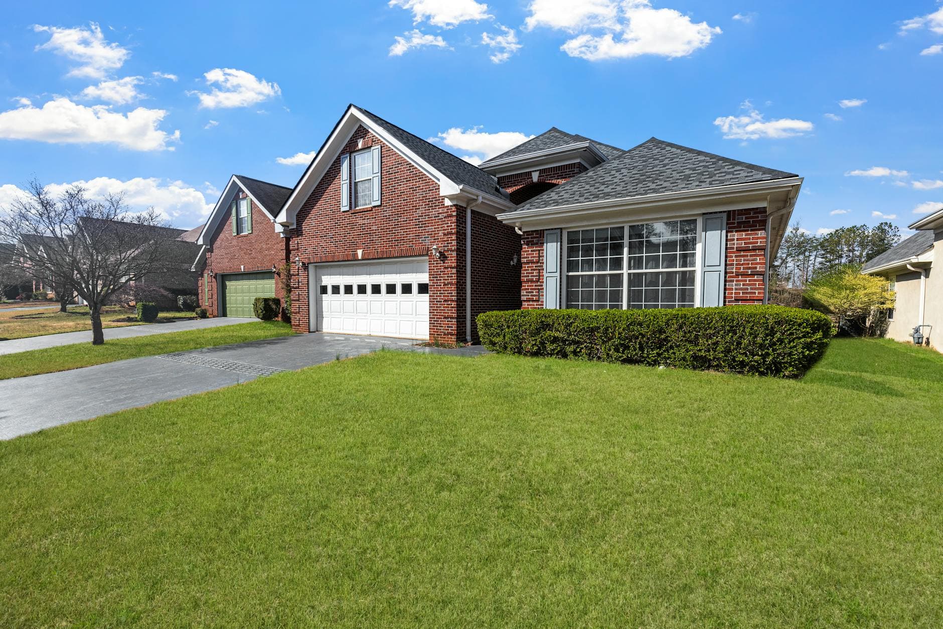 Clean suburban house exterior