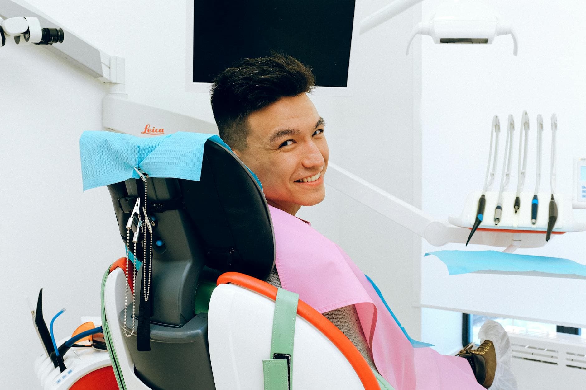 Patient smiling in dental setting